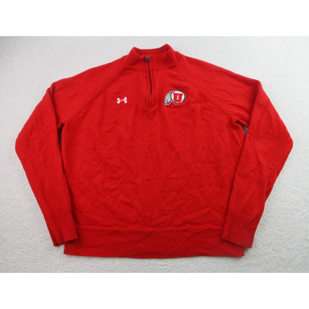 Under Armour Utah Utes Merino Sweater Womens XXL Loose Red Wool Pullover *READ*
